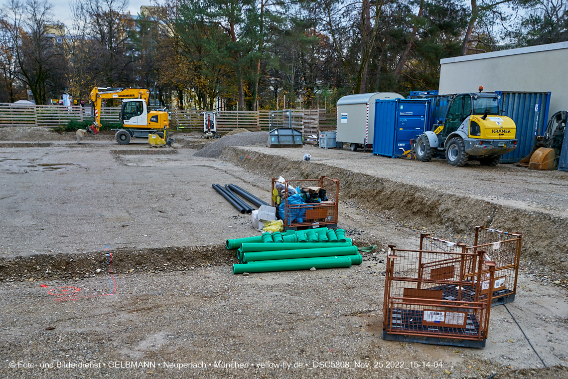 25.11.2022 - Baustelle an der Quiddestraße Haus für Kinder in Neuperlach